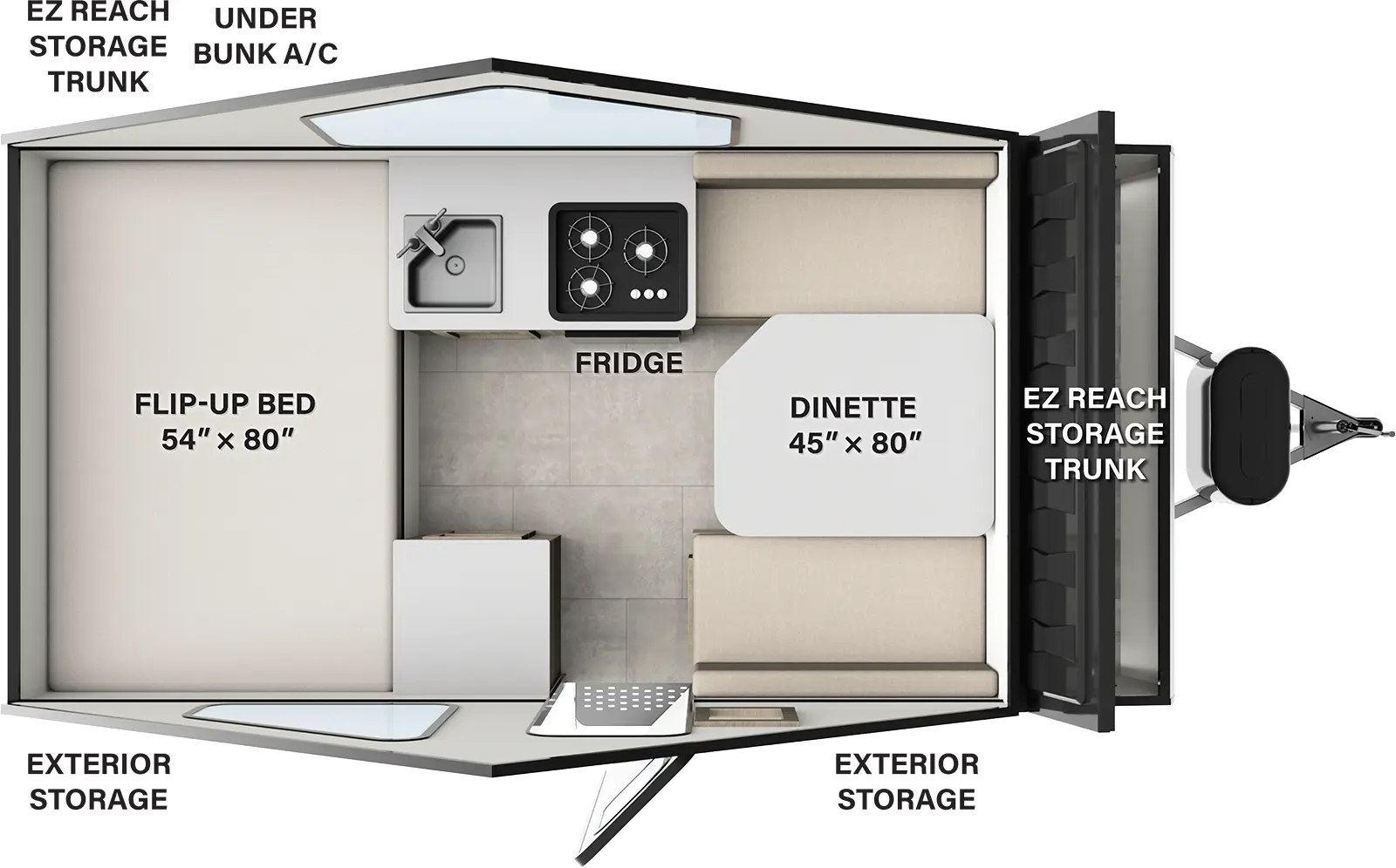 The Rockwood Hard Side Pop-Up Campers A122S features include: hard sides.